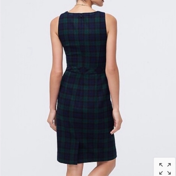 J. Crew Green Plaid Wool Dress Women's Size 00 New. - Picture 4 of 10